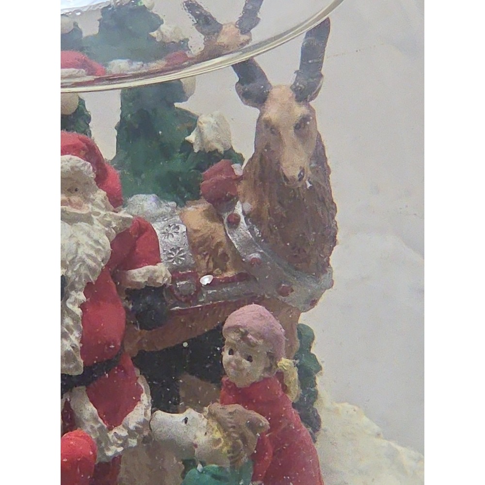 VTG Musical Snow Globe 6" Ornate Paw Base Santas Workshop Excll Wrking Con Heavy - Picture 5 of 10
